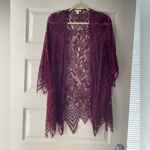 Burgundy Lace Duster